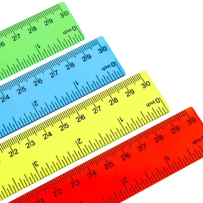 Image de elzle, lot de 4 règles en plastique de 30 cm (12 pouces), kit de règles transparentes