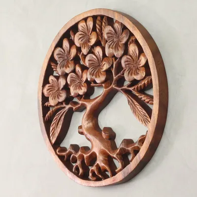 Produktbild von Wandbild Wanddeko Mandala Zeichen Relief Lebensbaum Symbol Mythologie Deko Holz ca. 30 cm