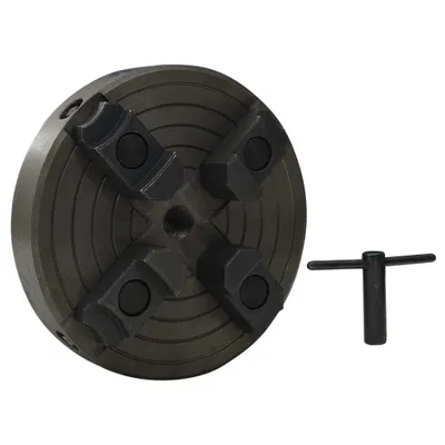 Zdjęcie produktu dla vidaXL Uchwyt 4-szczękowy z uchwytem M18 stal czarny 150x63 mm