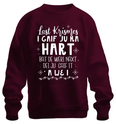 Immagine prodotto di Lo scorso Natale ti ho regalato il mio cuore - Regalo di Natale Maglione di Natale unisex, Borgogna, S