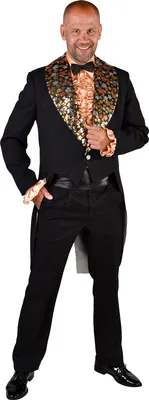 Produktbild von M219291-M schwarz-bunt Herren Pailletten Frack Cabaret "Stars" Gr.M=52