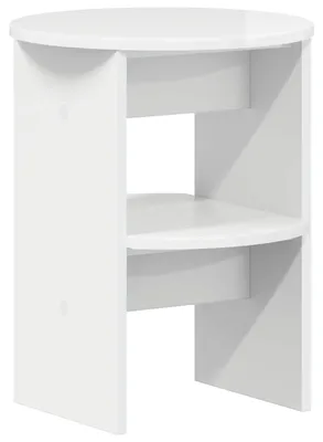 Image de Meuble d'appoint blanc brillant Ø 40 x 50 cm, aggloméré