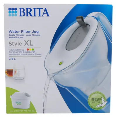 Obrázek produktu pro BRITA Wasserfilter-Kanne Style XL hellgrau (3,6l) inkl. 1 MAXTRA PRO Kartusche