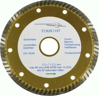 Produktbild von Dia-Trennscheibe 'Turbo",geschl. Rand,extrdünn, Ø 125x22,2 mm,Granit,Marmor,Feinsteinzeug,Fliesen