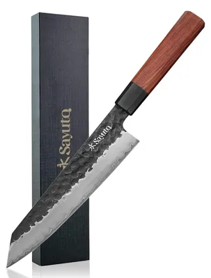 Kiritsuke Kochmesser 21 cm, San Mai, Rotholzgriff, Geschenkbox