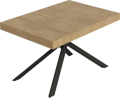 Image de Table extensible Niket 140/224x80cm chêne naturel avec pieds anthracite