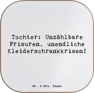 Produktbild von Mr. & Mrs. Panda Untersetzer für Gläser Spruch Tochter Mode - Weiß - Geschenk, herzerwärmende Sprüche, Frisuren, Einfallsreichtum, Tassen, Coaster, Geschenke, Freude