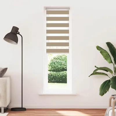 Obrázok produktu pre vidaXL Dvojitá roleta pieskovohnedá 55x200 cm Šírka látky 50,9 cm Polyester