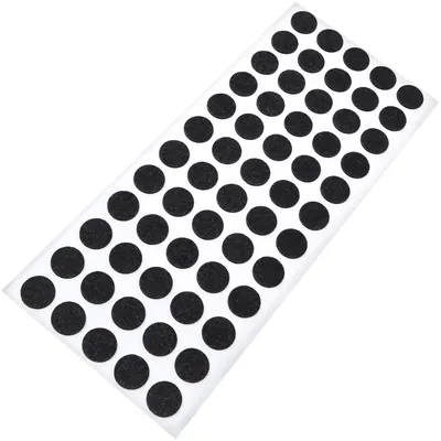 Produktbild von Adsamm® | 60 x Filzgleiter | Ø 14 mm | Schwarz | rund | 1.5 mm dünne selbstklebende Filz-Möbelgleiter in