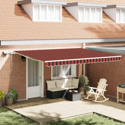 Obrázek produktu pro Maison Exclusive – výsuvná markýza v oranžové a hnědé barvě, 450 x 350 cm