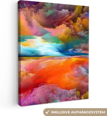 Obrázok produktu pre MuchoWow® - Plátno - Maľba - Olejomaľba - Abstraktné - Mraky, nástenný obraz, nástenné dekorácie obrazy obývacia izba, 30x40cm