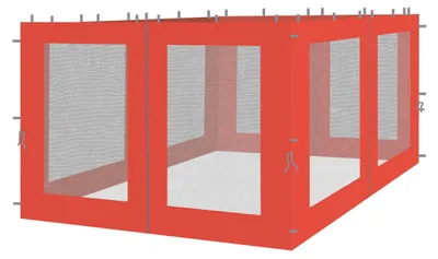 Obrázok produktu pre Sada štyroch bočných stien s moskytiérkou pre pavilón 3x4 metre