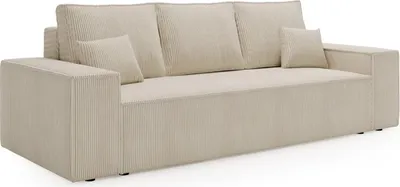 Produktbild von Schlafsofa AGA, Sofa mit Schlaffunktion und Bettkasten, Couch in Frabe: Beige, Schlafcouch im Cordstoff