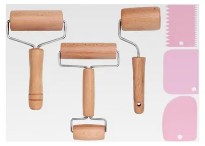 Produktbild von 3 Stück Teigroller Klein mit Silikon Spateln