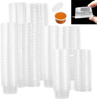 Produktbild von 100 Kunststoff-Saucendosen mit Flipcap, 35 ml