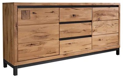 Immagine prodotto di MASSIVMOEBEL24 | credenza in legno di Quercia Selvatica 175x45x85 quercia naturale oliato VILLANDERS #109