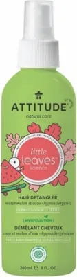 Produktbild von ATTITUDE Natural Hair Detangler Spray for Baby and Kids EWG Verified Plant and Mineral Based Ingredients Hypoallergenic Vegan and Cruelty Free Watermelon and Coconut 8 Fl Oz