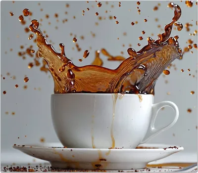 Produktbild von Spritzschutz Herdabdeckplatte Schneidebrett aus Glas Kaffeeexplosion 1-Teilig (60x52cm)