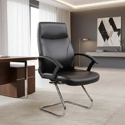 Produktbild von Bürostuhl Dgliozz, Chefsessel mit Armlehnen, Ergonomischer Bürostuhl, Schwarz, 60x59h95, cm