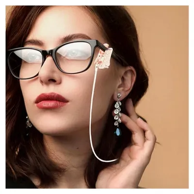 Produktbild von 2 Stück 2-teilige Metall-Brillenkette und Maskenkette in Gold und Champagnerfarben für Brillen und Masken