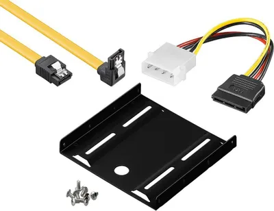 Immagine prodotto di kit di installazione SSD baytronic per SSD/HDD interni incl. telaio di montaggio per 6,4 cm incl. cavo SATA 3 angolato 0,5 m