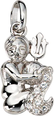 Produktbild von JOBO Anhänger Sternzeichen Wassermann 925 Sterling Silber rhodiniert mit Zirkonia