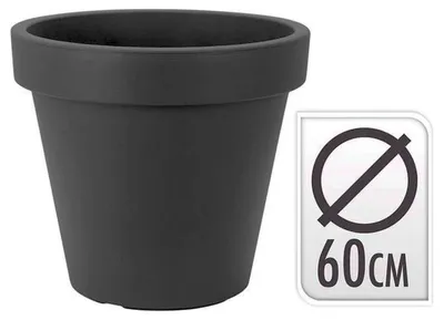 Immagine prodotto di Vaso rotondo da 60 cm, colore antracite