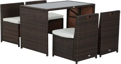 Produktbild von Polyrattan Garnitur 5 Tlg. Gartenset Gartenmöbel