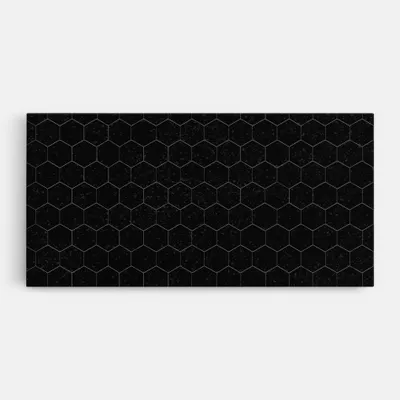Produktbild von ARTHUB® Leinwandbild 40x80 cm, Black Hexagon | Wohnzimmerdekoration, Hängende Bilder, Wanddekoration, Heimdekoration, Abstrakte, Geometrische