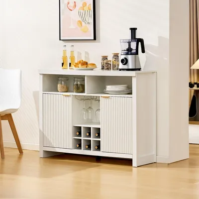 Productafbeelding van Dressoir - Sideboard - Buffetkast - Opbergkast - Keukenkast - Modern - Wijnrek Voor 6 Flessen