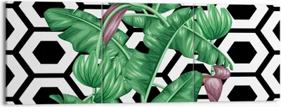 Produktbild von Bild auf Leinwand - Leinwandbild - Blatt Pflanze Blume - 150x50cm - Wand Bild - Wanddeko - Leinwanddruck - Bilder - Kunstdruck - Wanddekoration - Leinwand bilder - Wandkunst - CA150x50-3798