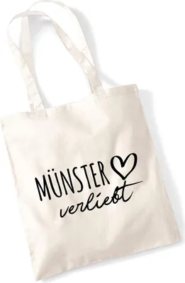Produktbild von Huuraa Jutebeutel Münster verliebt 10 Liter Natural Baumwolle Tasche Geschenkidee