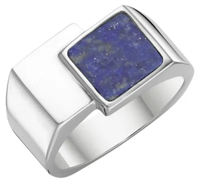 Produktbild von Ring Giorgio Martello Milano Siegelring mit blauer Lapis-Einlage, Silber 925 Blau 66