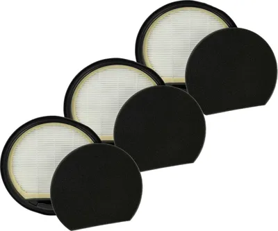 Produktbild von vhbw 3x Staubsaugerfilter kompatibel mit Bosch BGS05A221, BGS05A320, BGS05A222, BGS05A322, BGS05A220 Staubsauger - Abluftfilter Schwarz Weiß