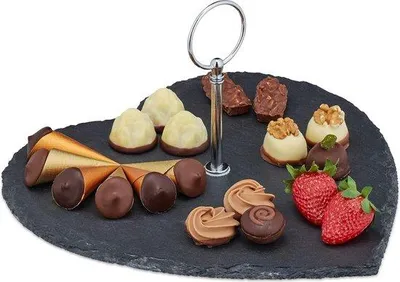 Produktbild von Famanu Servierplatte Herzform - Schwarz