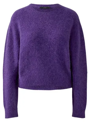 Produktbild von Oui Pullover für Damen, ultra violett, Größe 38, nahtlos, verkürzte Länge, Rundhals, Alpaka-Mischung