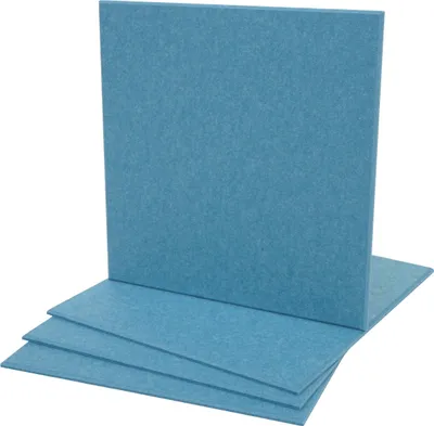 Produktbild von 4er-Set Akustikwandpaneel MCW-L52, Wandpaneele Akustikplatten, schalldämmend 1qm Fläche 50x50cm blau