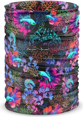 Obrázek produktu pro Multifunkční šátek CORAL černá - Oranžová neon / ONE SIZE