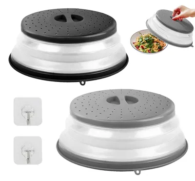 Imagen del producto de Cubierta para el magnetrón, plegable, 2 unidades, protector contra salpicaduras con 2 ganchos