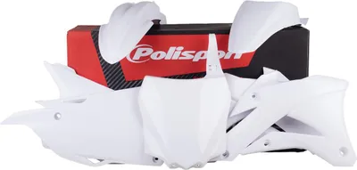 Imagen del producto de Juego de piezas de plástico para Kawasaki KX 85/100/112, modelos del 2014 al 2021, que incluye la placa frontal (8662900002), color blanco