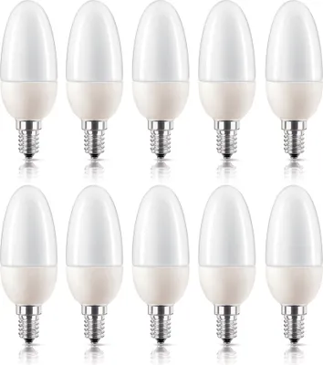 Produktbild von 10 x Philips Softone Kerze 5W = 20W E14 Energiesparlampe Sparlampe warm warmweiß