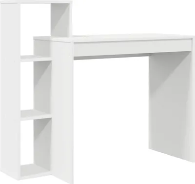 Zdjęcie produktu dla vidaXL Biurko z półką białe 100 x 40 x 90 cm materiał drewnopochodny