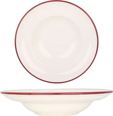 Image de Bonna Assiette à pâtes - Linea Burgundy - Porcelaine - 27 cm (400cc)