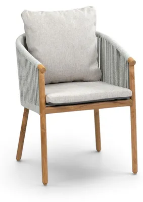 Produktbild von Dining-Gartenstuhl Es Vedra | Teakholz & Rope | Creme | 2er Set