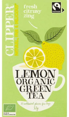 Obrázok produktu pre Clipper Green Lemon Tee 37g – Organický bylinkový čaj s osviežujúcou príchuťou citrónu