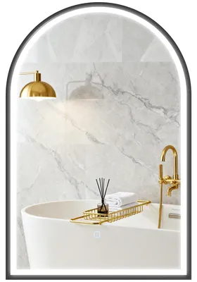 Produktbild von HOMCOM LED Badezimmerspiegel 60 x 90cm mit Beleuchtung, Front- & Rückbeleuchtung