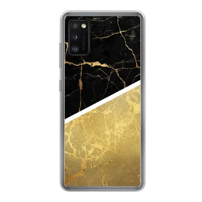 Produktbild von MuchoWow® Handyhülle Schutzhülle Hülle für Samsung Galaxy A41 Marmor - Schwarz - Gold Silikon Softcase Handy Hülle - Mobiltelefon