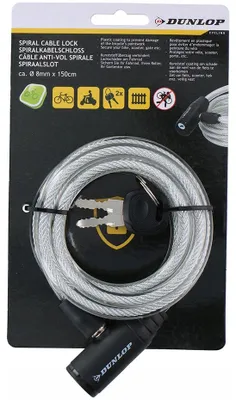 Produktbild von DUNLOP Fahrradschloss Spiralschloss 150 cm Sicherheit