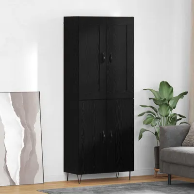 Immagine prodotto di vidaXL Credenza nera look rovere 69,5 x 34 x 180 cm materiale a base di legno