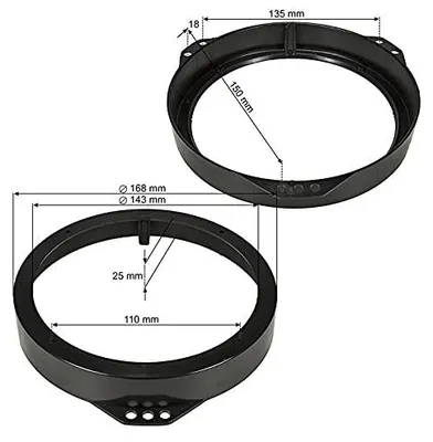 Lautsprecheradapterringe für Opel, 165 mm, Vordertür
